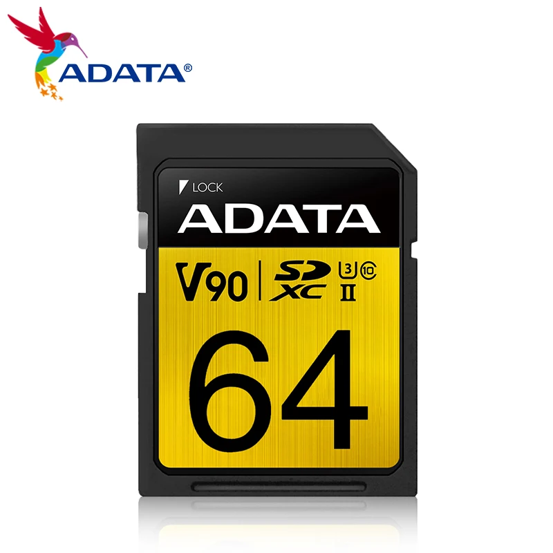 100% Original ADATA V90 SD Card 64GB 128GB 256 Video Speed SD Card GB Flash Memory Card UHS-II U3 4K 8K V90 Microsd SD Card