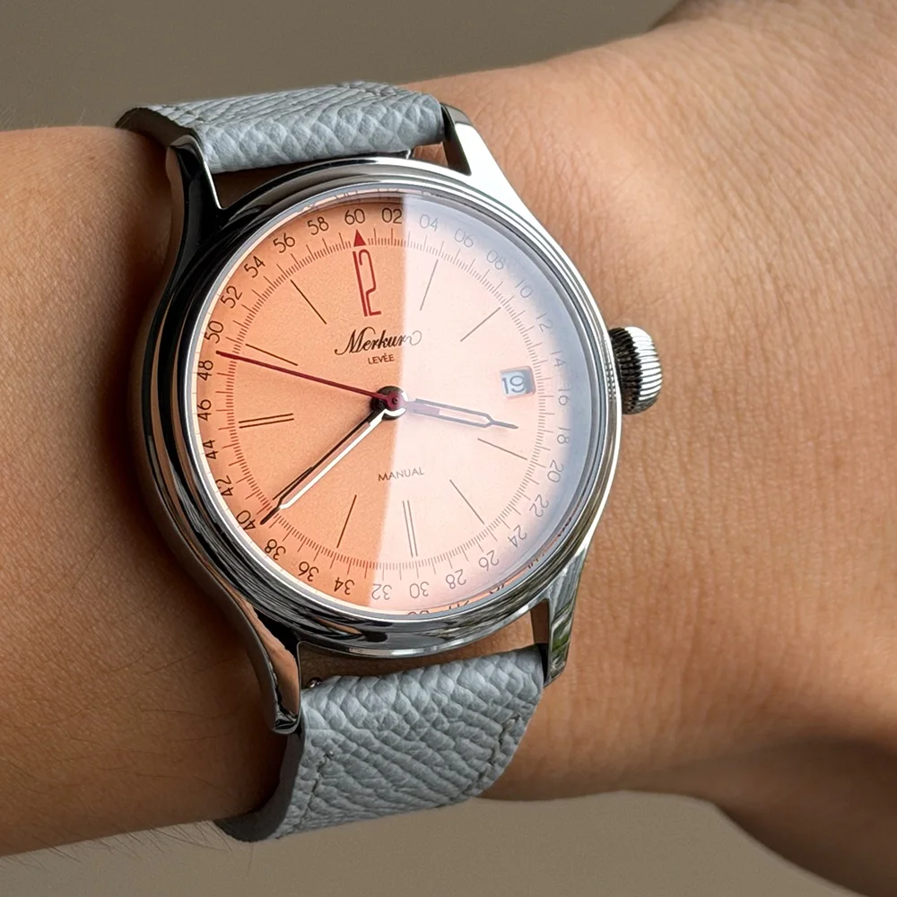 Merkur Watch Salman Dial Vintage Manual Mechanical Watch Mens Skin Diver Watch Calendar Casual Dress Watches Sapphire crystal
