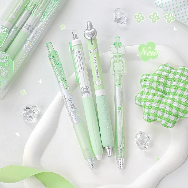 

4 шт./компл., ароматическая гелевая ручка с ароматом, милый мультяшный ретро INS, кнопка для учебы, быстросохнущая шариковая ручка для гладкого письма