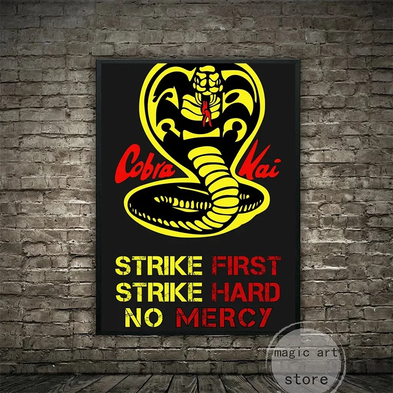 Classic Comedy Kung Fu Movies Cobra Kai Series Characters Print Art Canvas Poster, For Living Room Decor Home Wall Picture