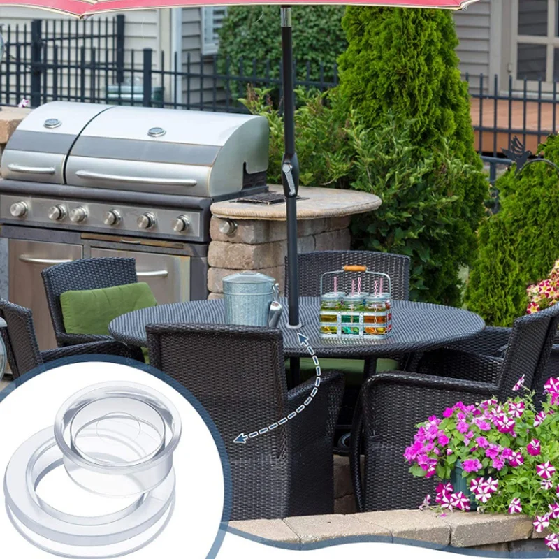 ABNM 2Set Regenschirm Loch Ringe Regenschirm Loch Ring Mit Kappe Hülse Regenschirm Stecker Kappe Hülse Outdoor Tisch Loch Abdeckung staub Stecker