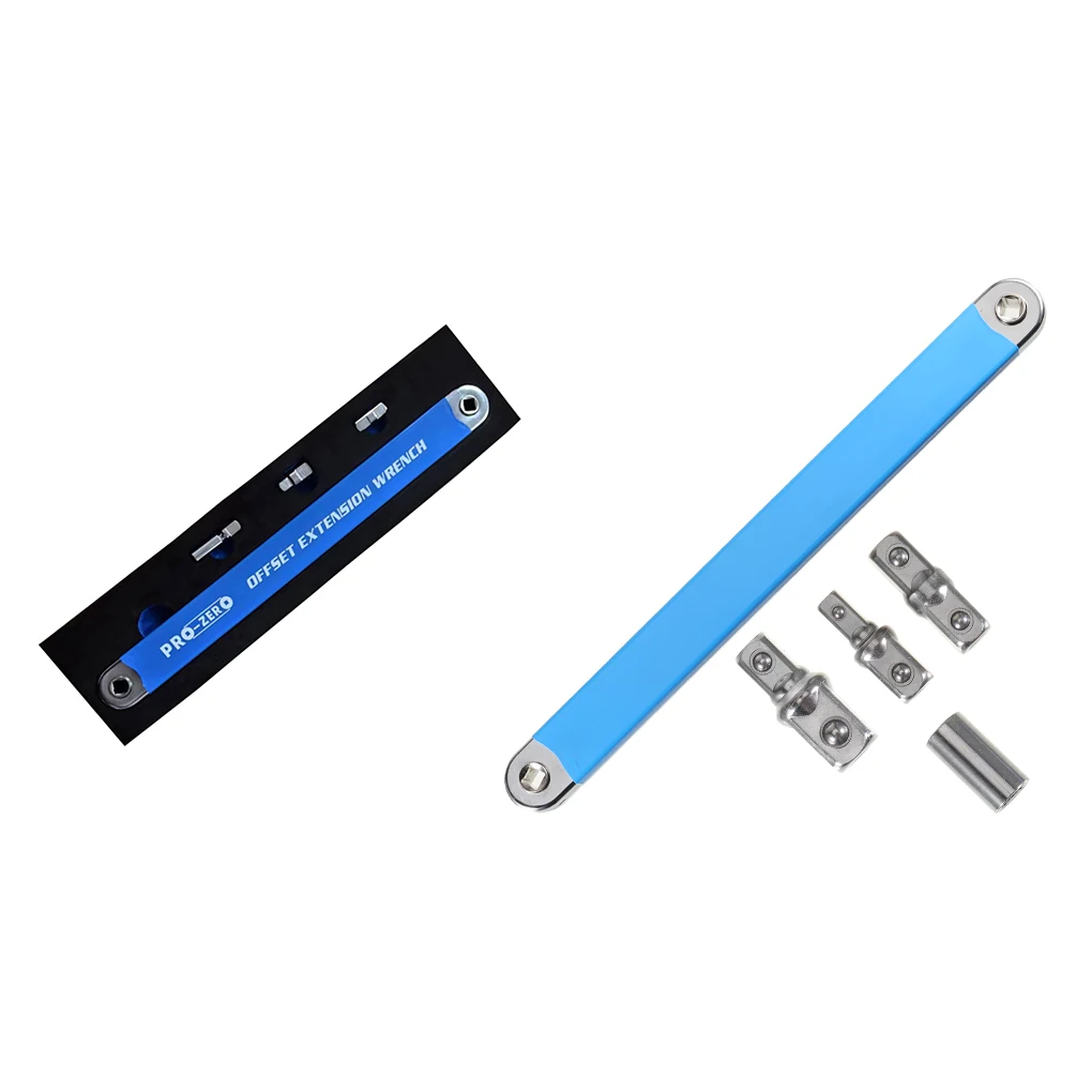오프셋 연장 렌치 렌치 도구 수공구 1/4 및 3/8 정사각형 드라이브 어댑터 보관함으로 쉽게 조절 가능