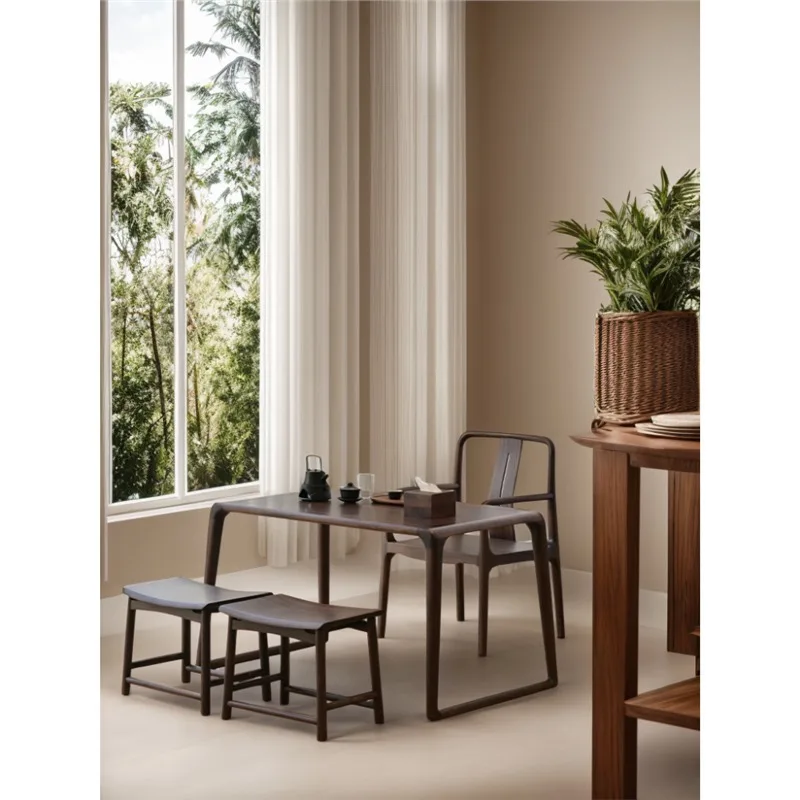 

North American black walnut color combination household balcony kung fu small coffee living room new Chinese tea table