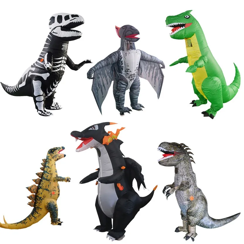 Dmuchany kostium dinozaura dla dorosłych na Halloween, rozmiar 150-190 cm, na występy sceniczne, bal maskowy, cosplay, strój dinozaura.