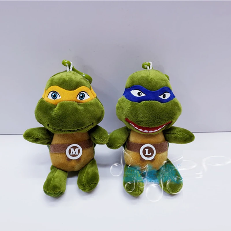 Wholesale 24pcs/lot New 10cm Cute Animal Turtle Raphael Donatello Plush Keyring Toy Pendants Keychain Gifts bag accessories