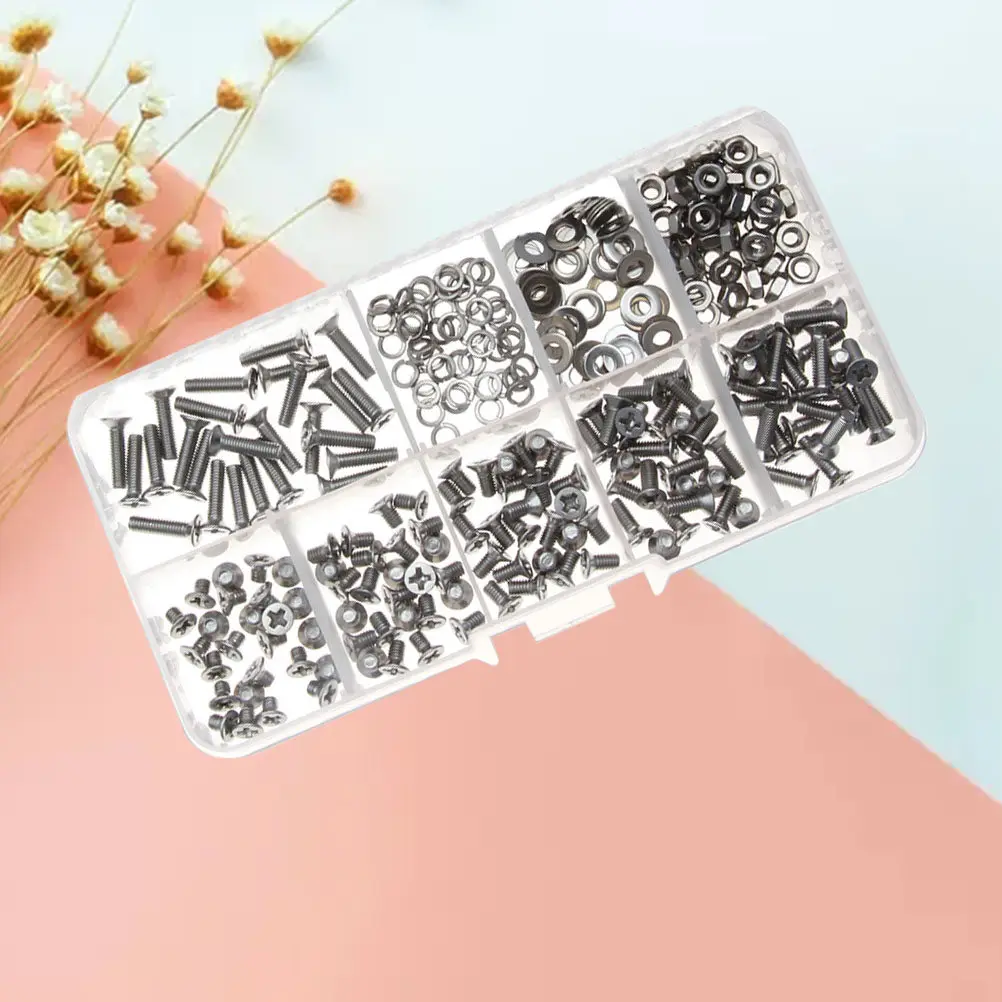 

Набор из 300 шт. винтов из нержавеющей стали: винты, гайки, прокладки, винты с потайной головкой, крестовые винты для ремонта ноутбуков, часов, ювелирных изделий