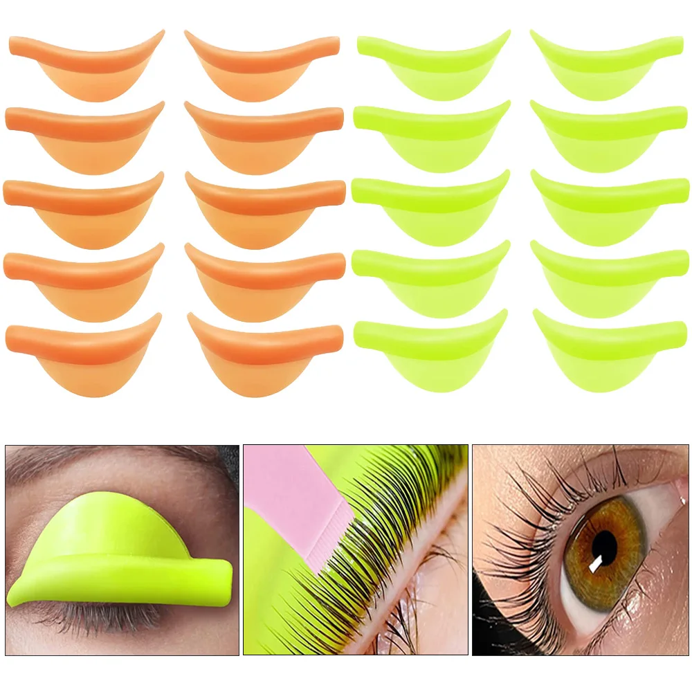 10pcs Silicone Eyelash Perming Curler Lash Lift Rods Makeup Beauty Tool Makeup Utensil Reusable Lash Lifting Shield Pad Supplies