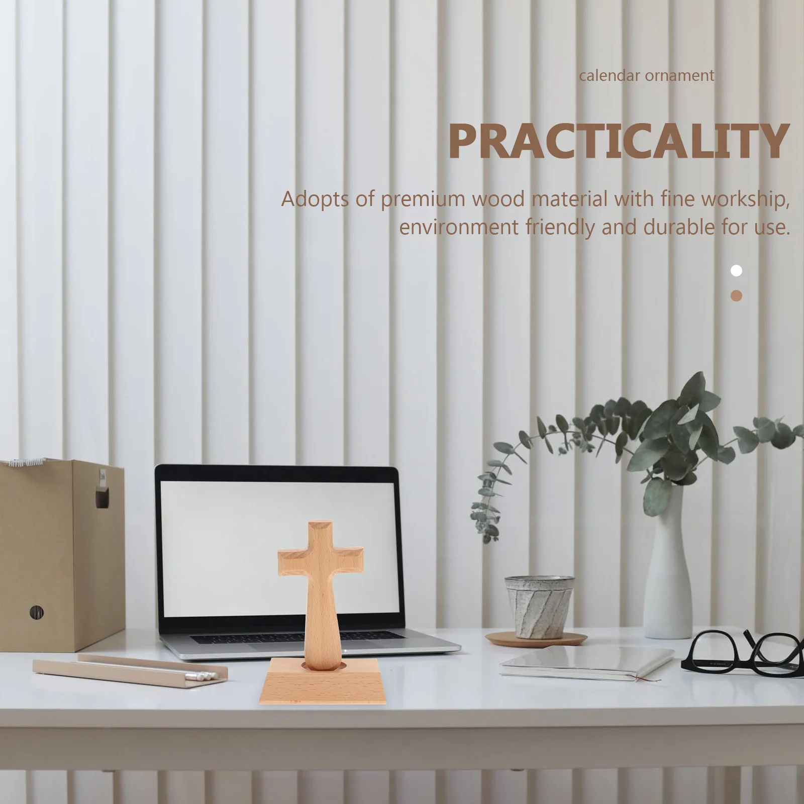 

1Pcs Solid Wood Cross Design Wooden Cross Ornament for Home Office Shop Christian Catholic Decor Gift