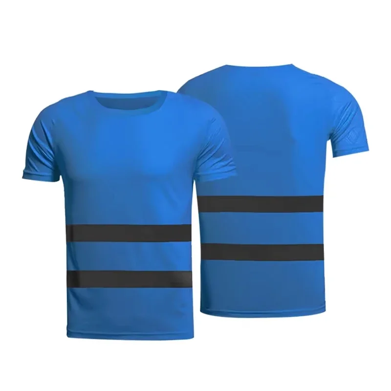 Striped Solid Plain T-shirt 3D Printing Fake Workwear T Shirt Men Round Neck Short Sleeves Sports