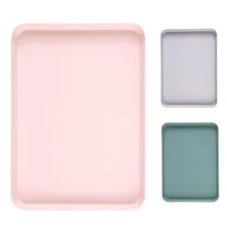 Kitchen Dining Bar Teaware Tea Trays Rectangular Serving Anti Slip Scratch Resistant PP Plastic Food Serving Dinner Plate 1pc