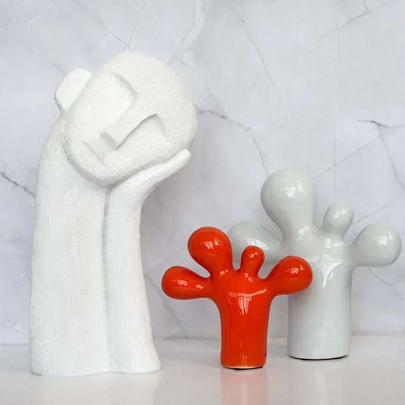 

Creative Nordic modern abstract meditation boy feet statue ornaments home decoration ceramic sculpture craft Room Decor gifts