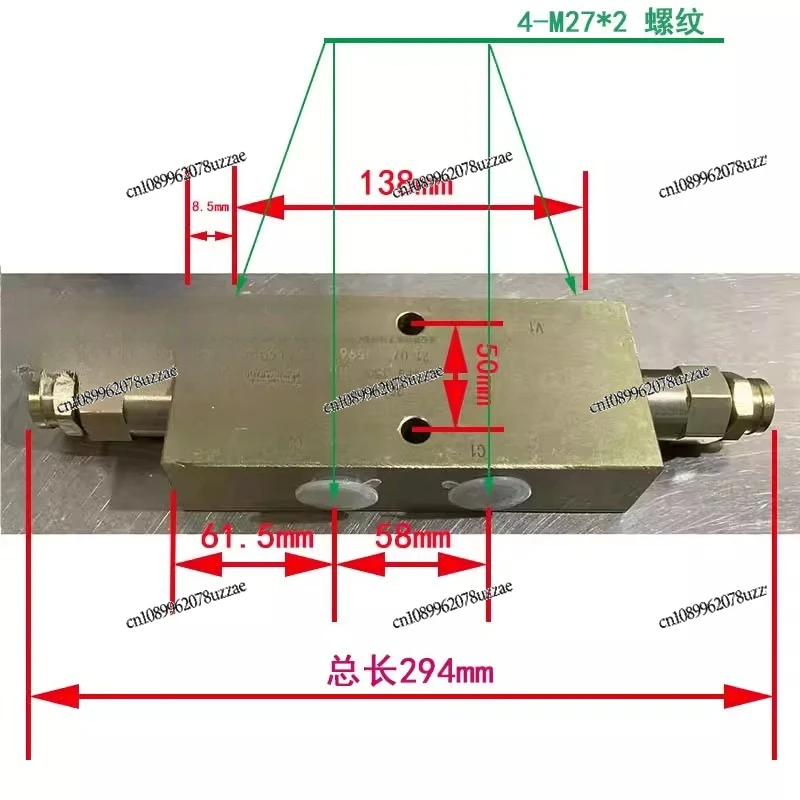 25330B Tubular Two-way Hydraulic Balance Valve Engineering Crane Hydraulic Lock Cylinder Check Valve Crane Cylinder Motor