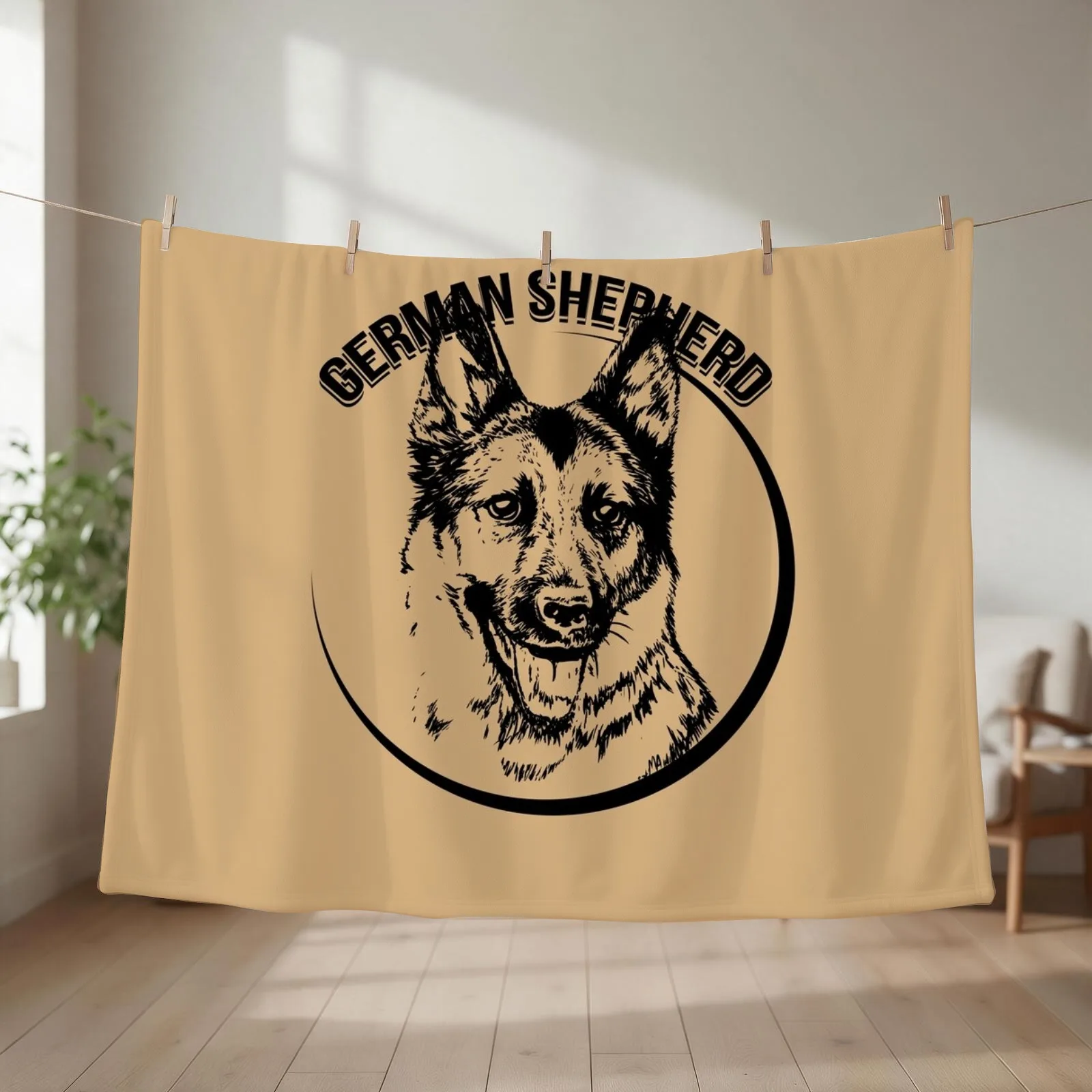 German Shepherd Throw Blanket couch cozy soft plush fuzzy picnic outdoor blanket