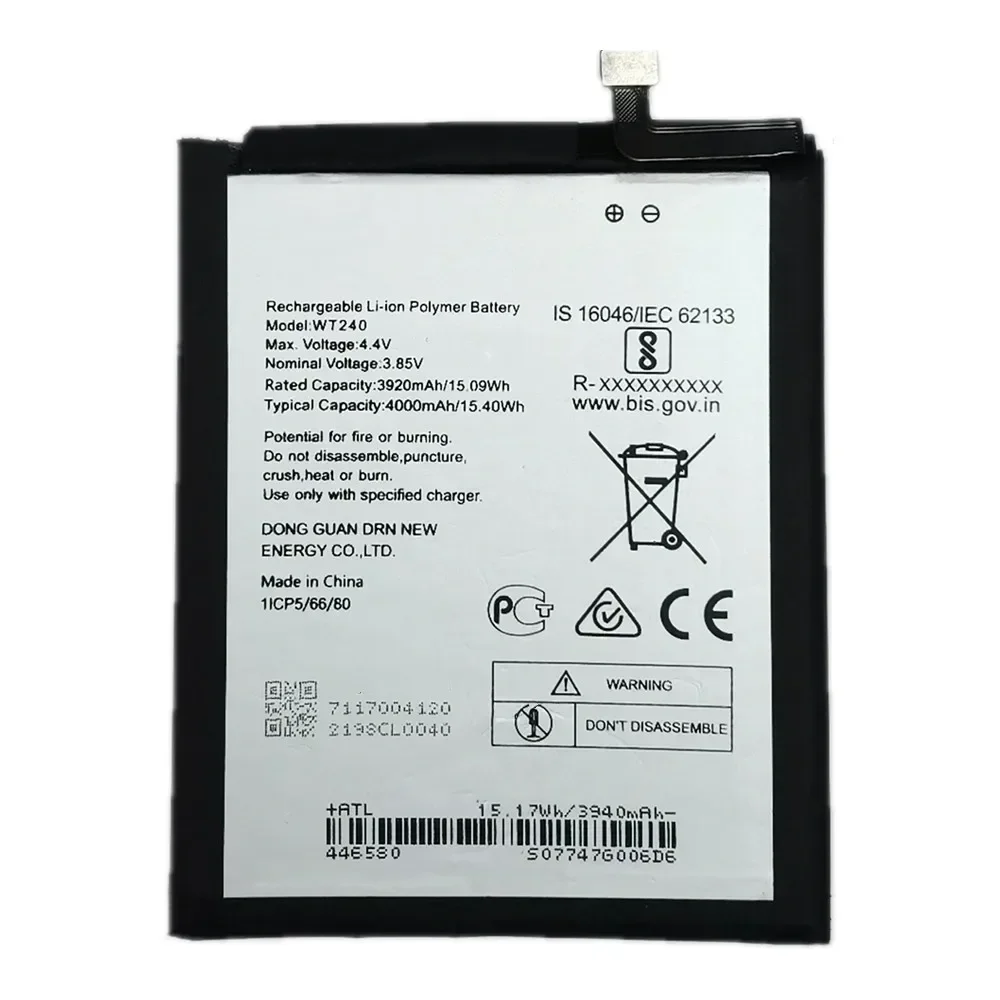 4000mAh WT240 Original Battery For Nokia 2.3 / 3.2 TA-1156 TA-1159 TA-1164 TA-1211 TA-1214 TA-1209 High Quality Phone Battery