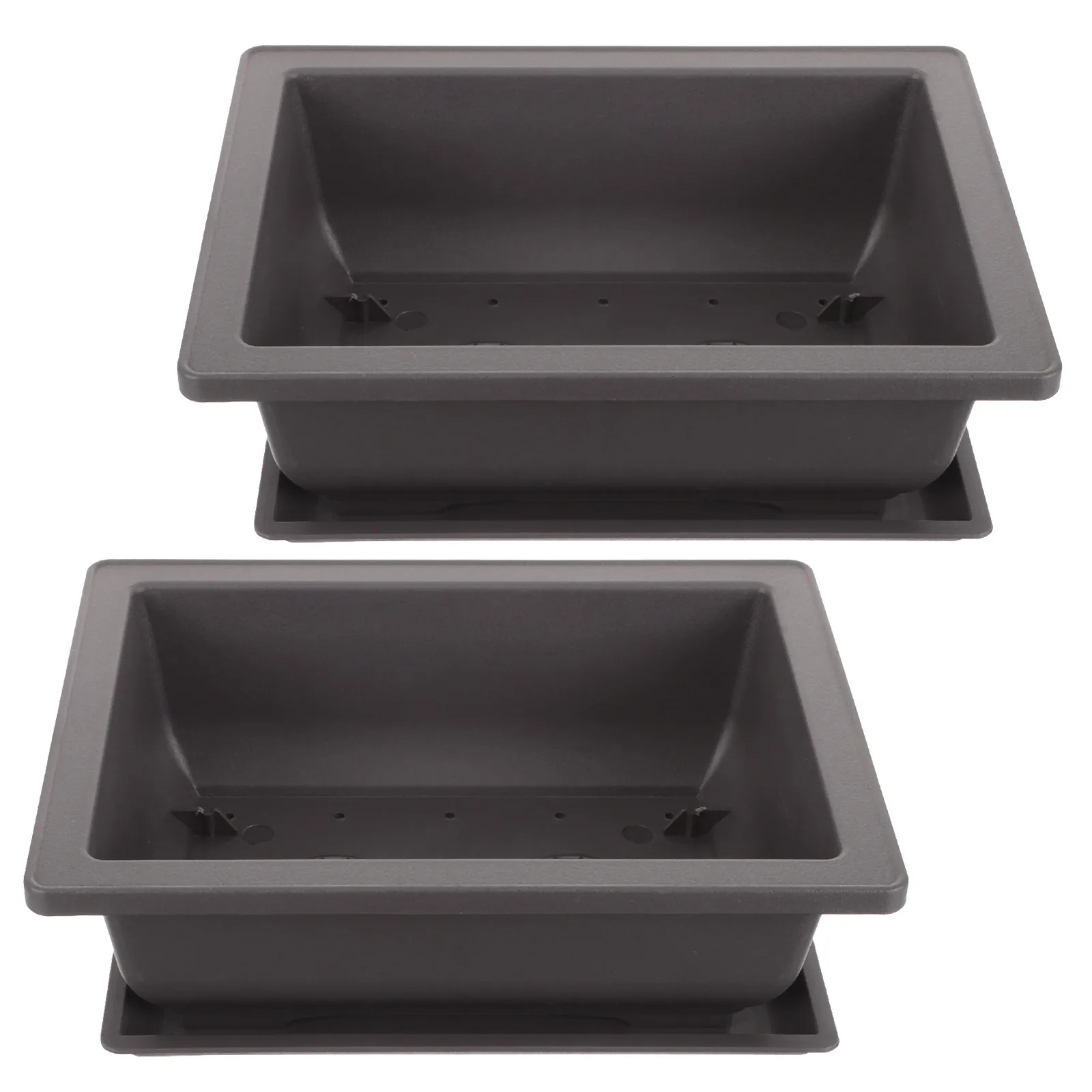 

2Sets Plastic Flowerpots for Plants Succulents Cactus Growing Kit Planter Container with Water Tray Indoor Room Decor