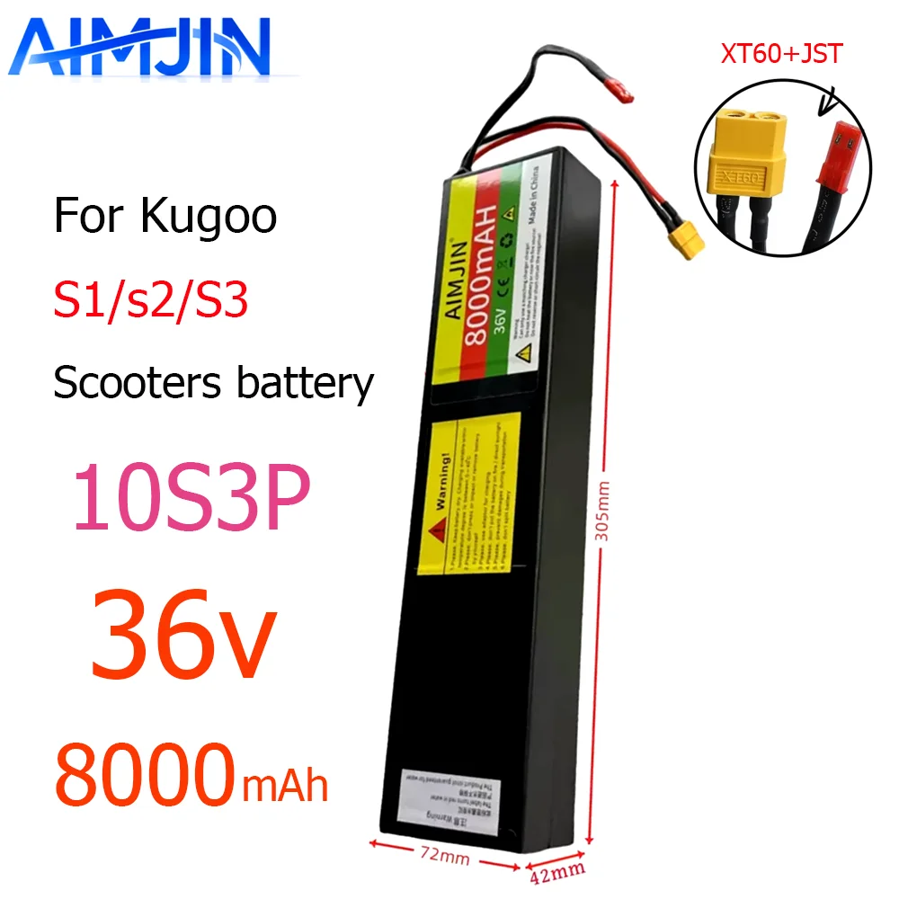 

10S3P Li-ion Rechargeable Battery Pack Suitable for Electric Scooter Battery Kugoo S3, S3 Pro 36V 8000mAh