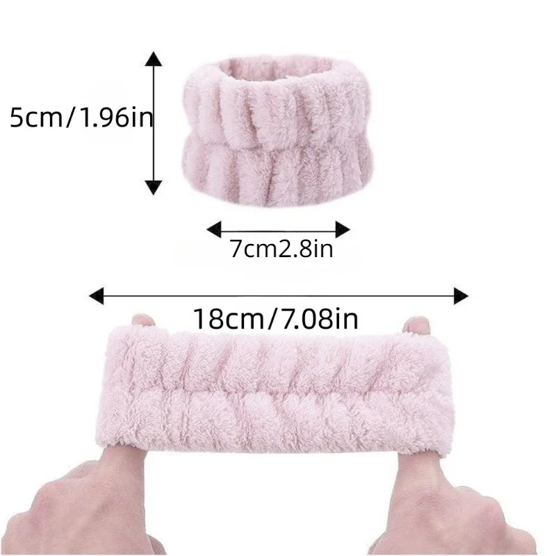 1 Pair Coral Velvet Face Washing Wrist Towels Reusable Women Face Spa Makeup Towel Girls Wrist Belt Velvet Towel