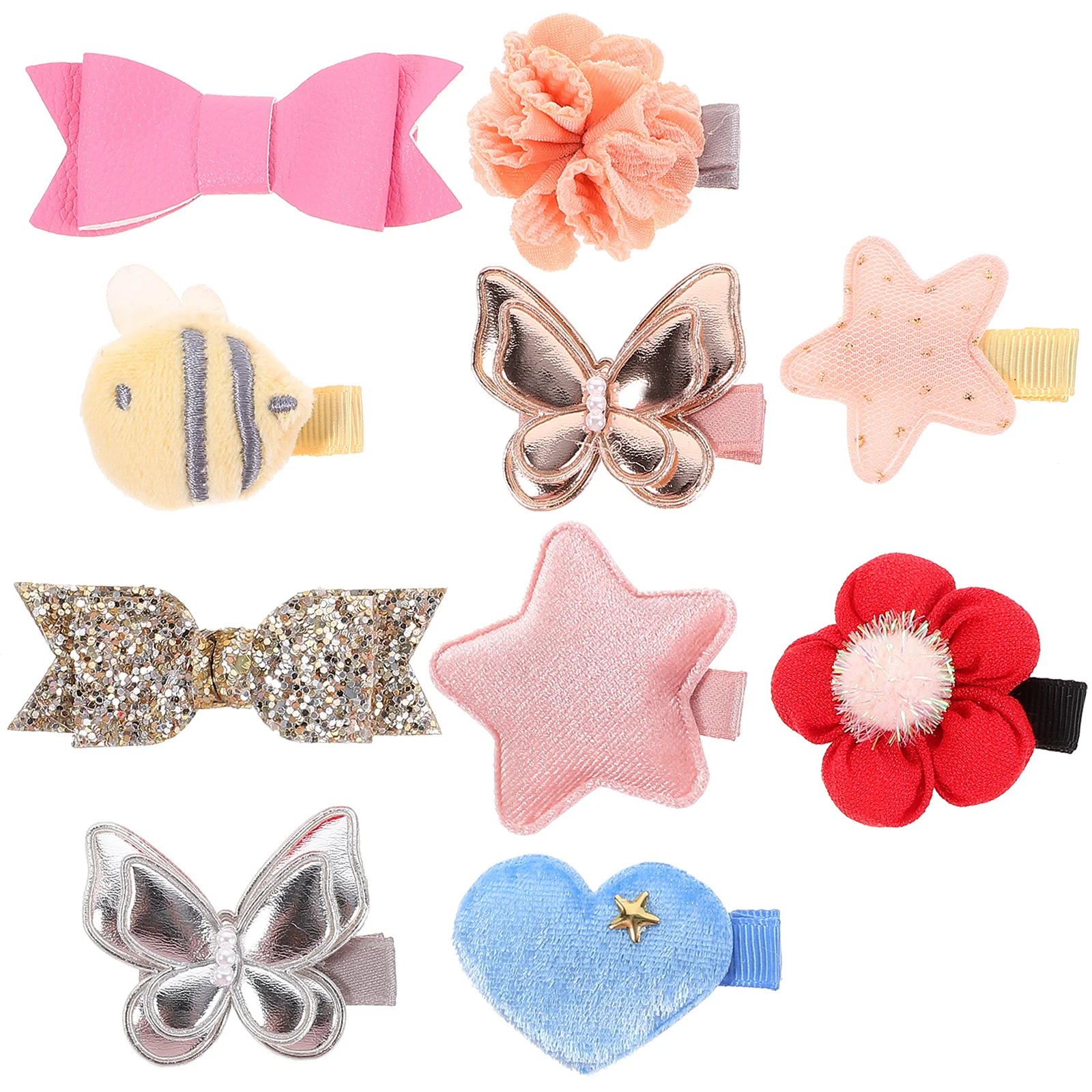 

10Pcs Cute Flower Butterfly Hair Clips for Girls Small Bow Hair Accessories Decorative Styling Clips for Toddler Girl Daily Wear
