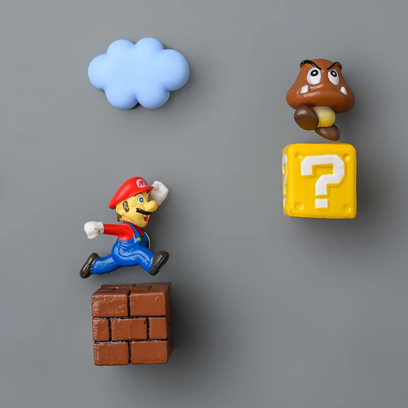 Super Mario Bros Fridge Magnets Anime Refrigerator Magnetic Sticker 3D Doll Magnet Sticker for Message Board Home Decoration