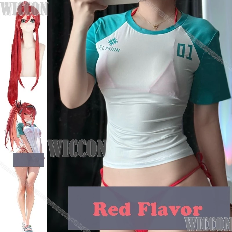 

Rapi Red Hood Red Flavor Outfit NIKKE Goddess of Victory Game Cosplay Sexy Bikini Shirts Summer Women Event Women Wig Halloween