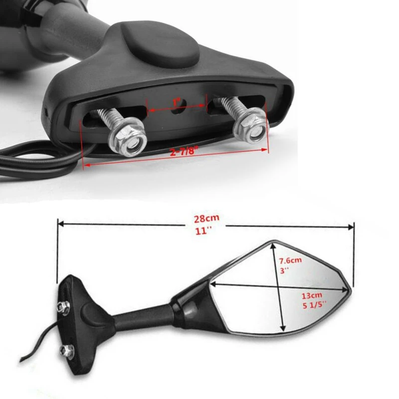 Motorcycle LED Rearview Mirror with Light for Yamaha YZF R1 R6 FZ1 FZ6 600R R3