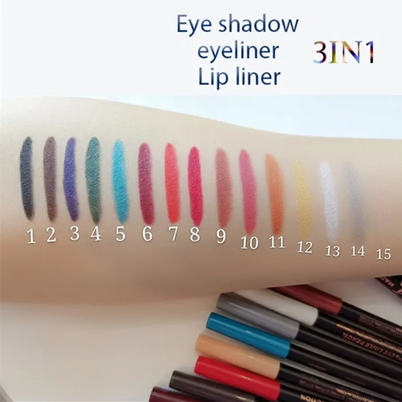 1Pc Lip Liner Fluwelen Matte Lipstick Pen Eye Make-Up Oogschaduw Pen Blijvende Waterdichte Licht Gemakkelijk Om Make-Up Wenkbrauw potlood