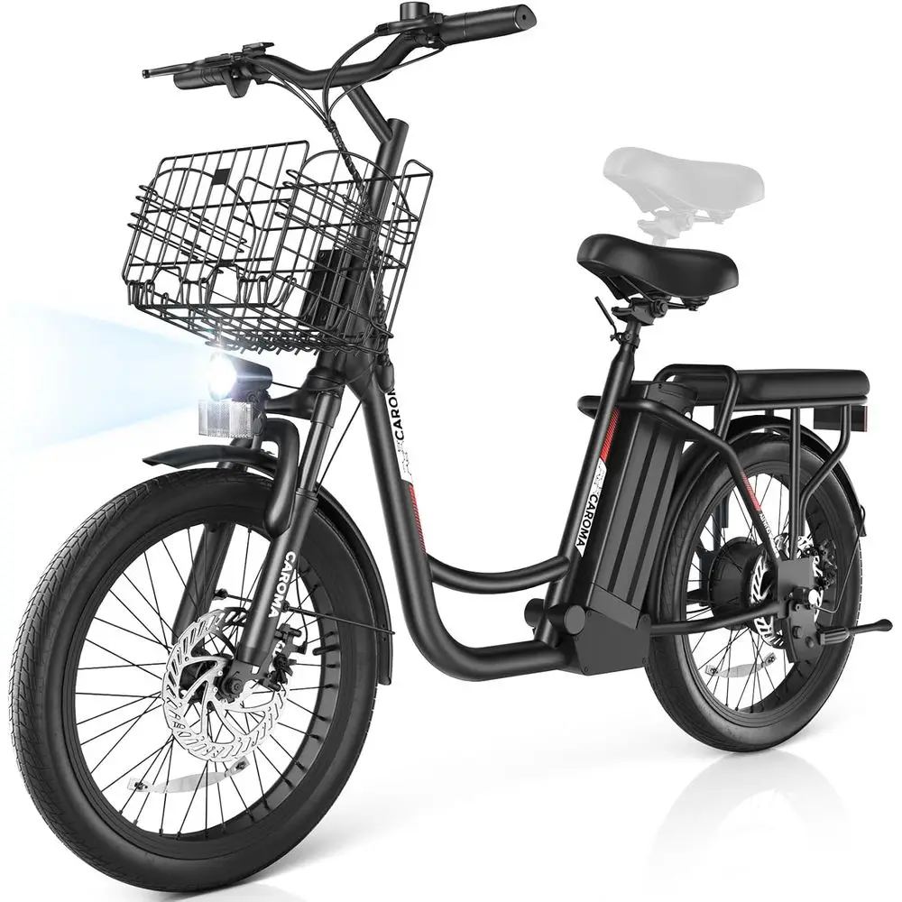 

Seated Electric Scooter 20 Tire, 48V Removable Battery, 30 Miles Range, 20 MPH, Adult Commuter with Basket & Adjustable Seat
