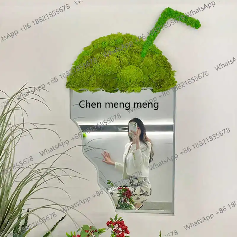 

Korean Style Art Mirror Cute Hanging Self Adhesive Girls Aesthetic Mirror Decoration Wall Living Room Espelhos Home Products