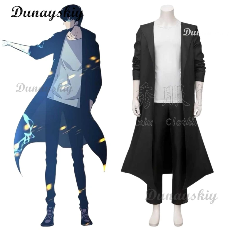 Anime Knight Killer Sung Jin-woo Solo Sung Jinwoo Leveling Cosplay Costume Wig Shun Mizushino Trench Coat Halloween Customized