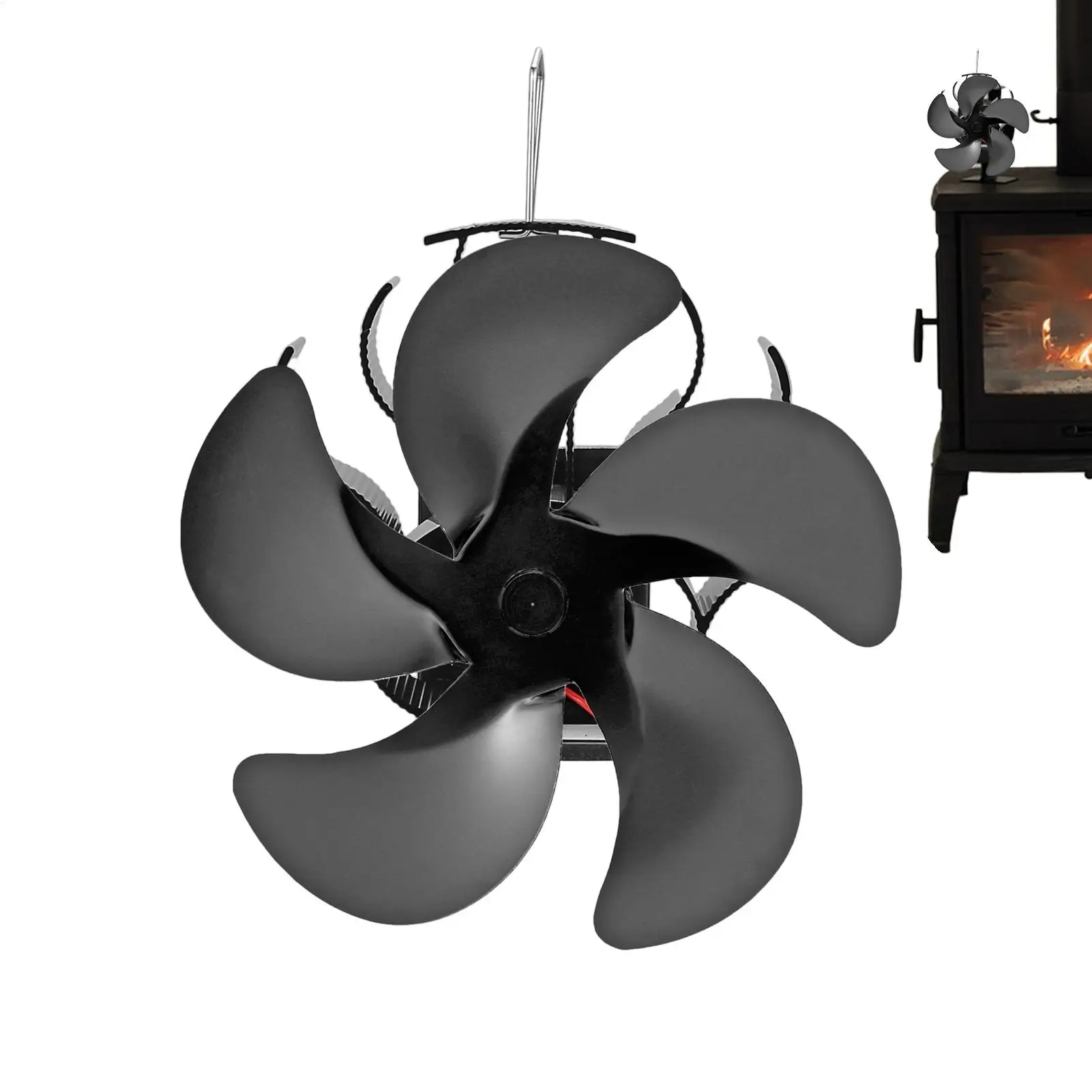Ventilador de estufa sin electricidad, ventilador para hogar, estufa de leña, suministros de calefacción silenciosos para interior del hogar, quemador de leña, tubo de pellets