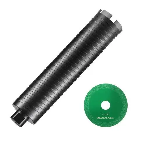 2.5 Wet/Dry Core Drill Bit for brick & Concrete - 9.5 Depth, Includes Pilot Bit Adapter & Saw Blade, 5/8-11 Thread