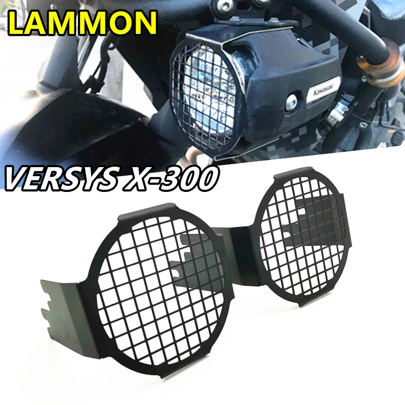 

FOR KAWASAKI VERSYS X-300 X300 Versys-X300 2017-2021 Stainless Steel Spotlight Auxiliary Light Led Guard Protective Cover