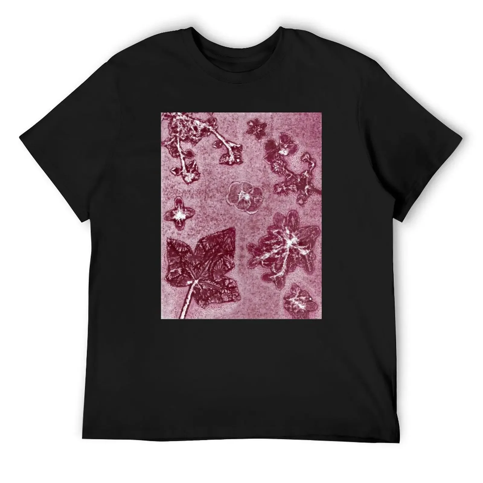 

Edited dark red plant print T-Shirt tees plus size tops affliction shirts funny shirt cotton mens designer t shirt