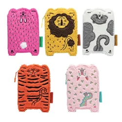 Cute Animal Passport Holder Card Bag Document Storage Bag Original Design by RUOYUSTUDIO Youth Zipper Closure Cartoon Pattern
