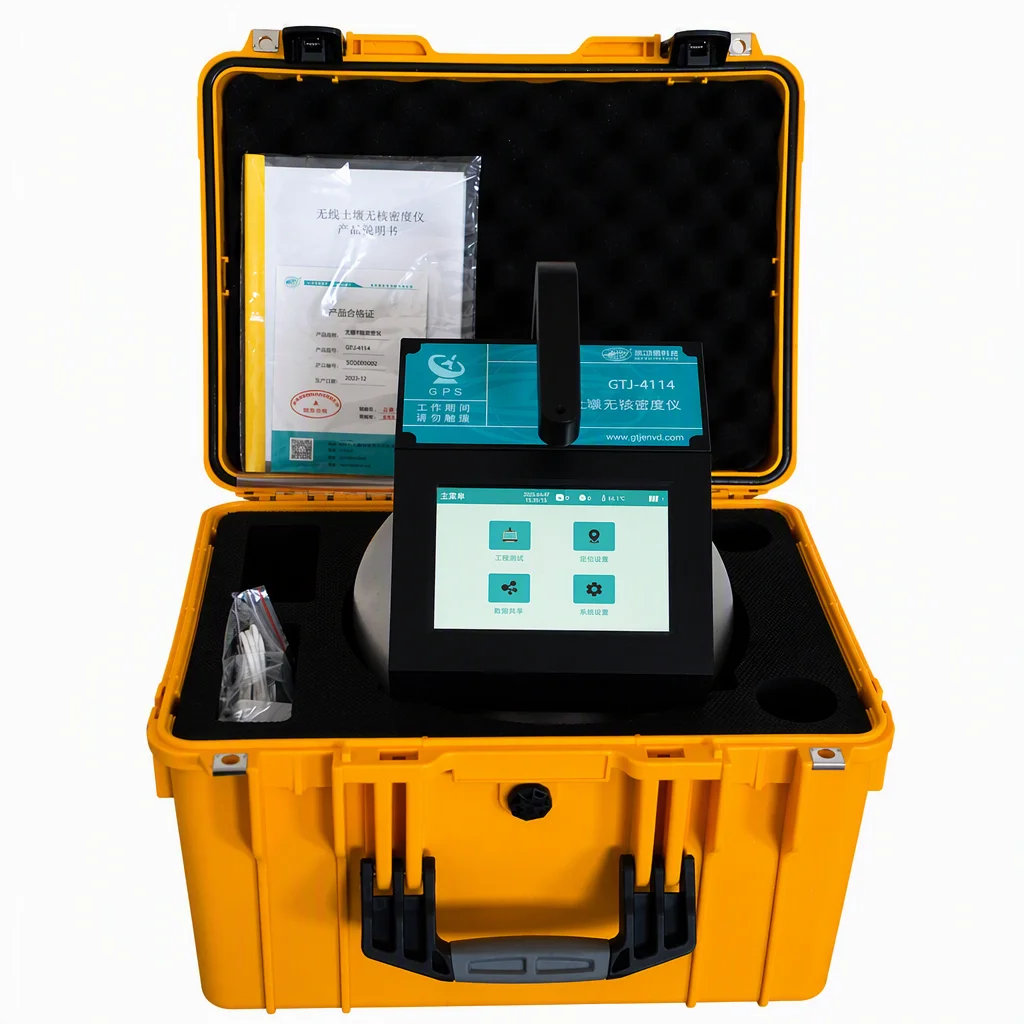 Portable High Accuracy Digital Electromagnetic Soil Compaction Meter Moisture Measurement Densitometer IP54 Protection Bridge