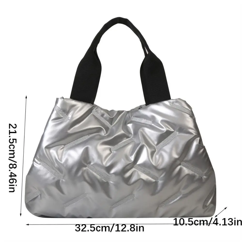 Sac fourre-tout matelassé de grande capacité pour dames, style coréen, sac à main nuage, rembourré, solide, espace pour documents, sac sous les bras en coton