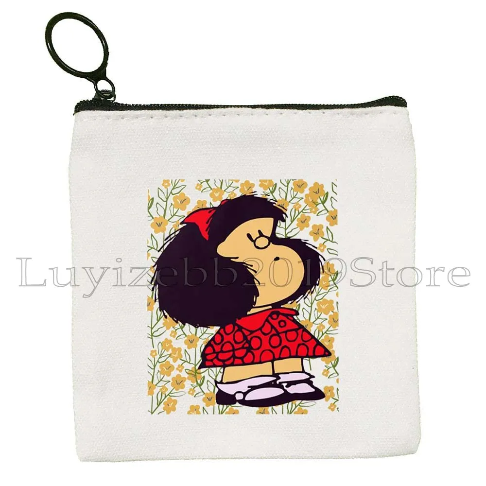 Kawaii Leuke Mafalda Quino Fan Geschenken Canvas Portemonnee Kleine Tas Sleutel Opbergtas Kaart Zakken Cartoon Munt Tas Portemonnee Rits Zakje