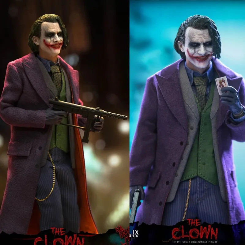 

Filixtoys FX004 1/12 Male Purple Windbreaker Joker Clown Heath Ledger Natural Head Carving Full Set Action Figure Body model