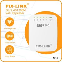 PIX-LINK AC11 1200Mbps WiFi Range Extender, 2.4 & 5GHz Signal Booster Repeater Cover up to 7500 Sq.ft with Access Ethernet Port