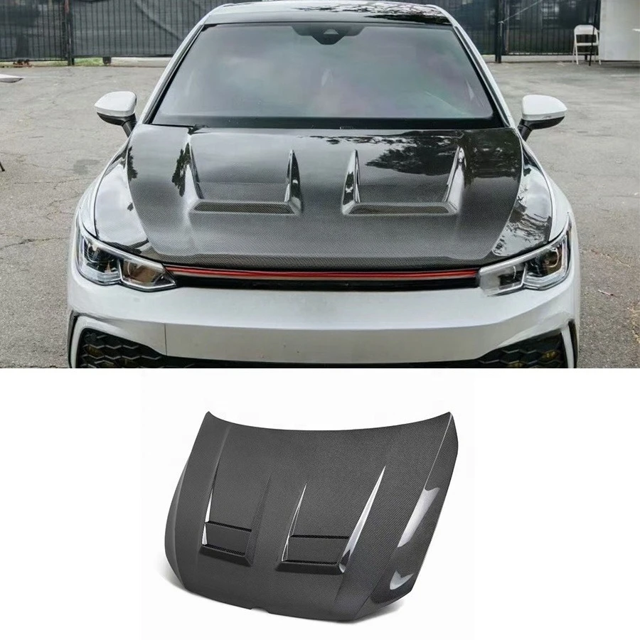 Carbon  Fiber Front Hood for  Golf 8 GTI R Line Golf 8  Front Bumper Engine Hood Bonnet Cover Air Vent Intake Hood