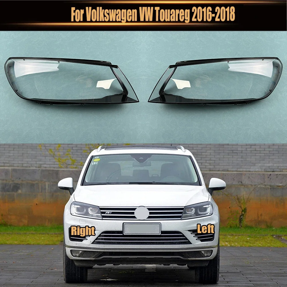 

For Volkswagen VW Touareg 2016 2017 2018 Car Front Headlight Cover Lampshade Lampcover Head Lamp light Covers glass Shell