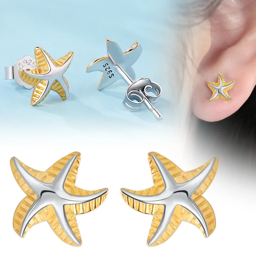 2024 Nowe kolczyki ze srebra próby 925 Conch Mermaid Starfish Crab Shell Pearl Earrings Luksusowe wykwintne dla kobiet Biżuteria Prezent