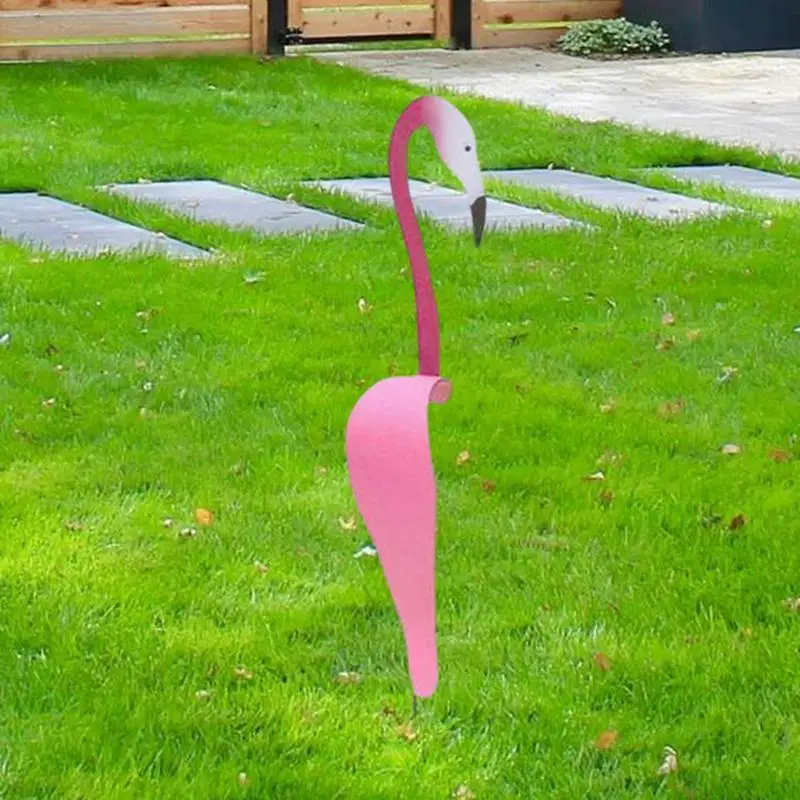 Pink Flamingo Solar Light Outdoor Courtyard Decoration Gorgeous Unique Dynamic Rotating Bird Swirl Bird Lawn Garden Stake