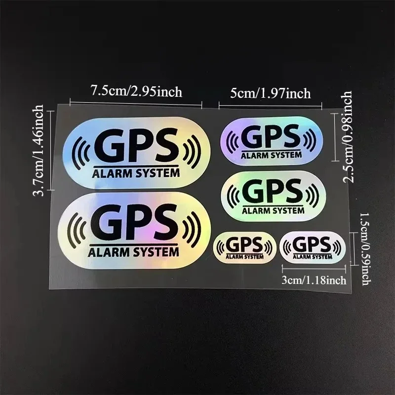 1Pc GPS ALARM SYSTEM Laser Vinyl Sticker, Waterproof UV Decal for Road Bike Top Tube, Handlebars, Scooter & Moto Helmet Box
