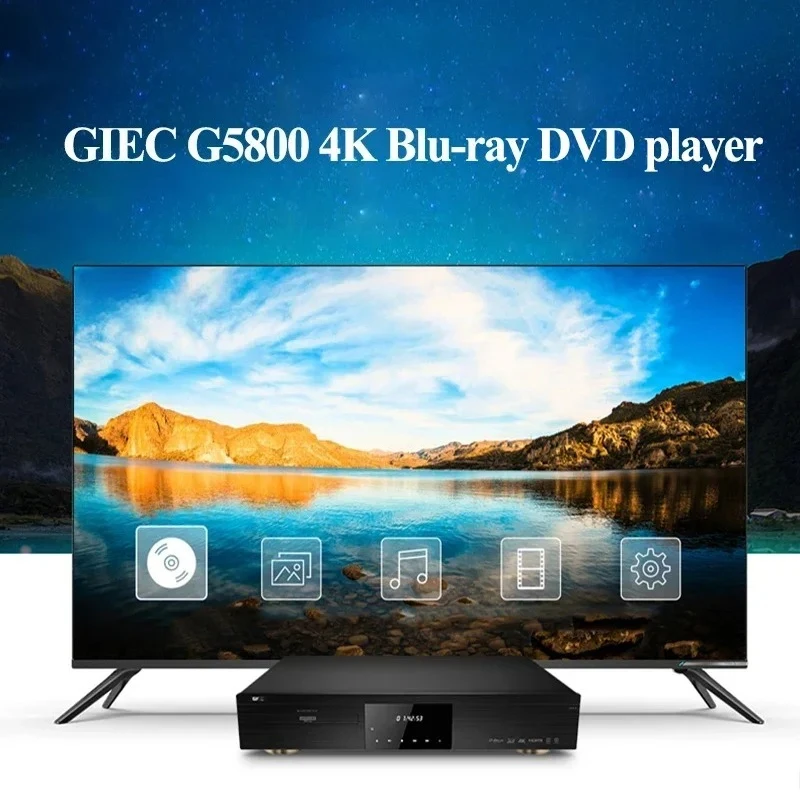 

GIEC G5800 4K UHD Blu-ray Player DVD Player HD Hard Disk Player For Home With Hard Disk Compartment DTS Decoding 12bits Color