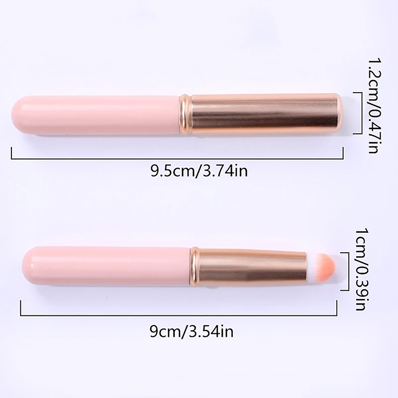 Portable Round Head Mini Lip Brush Carry Lid Lipstick Brush Escova de corretivo Soft Synthetic Girl Lip Gloss Smudge Makeup Brush