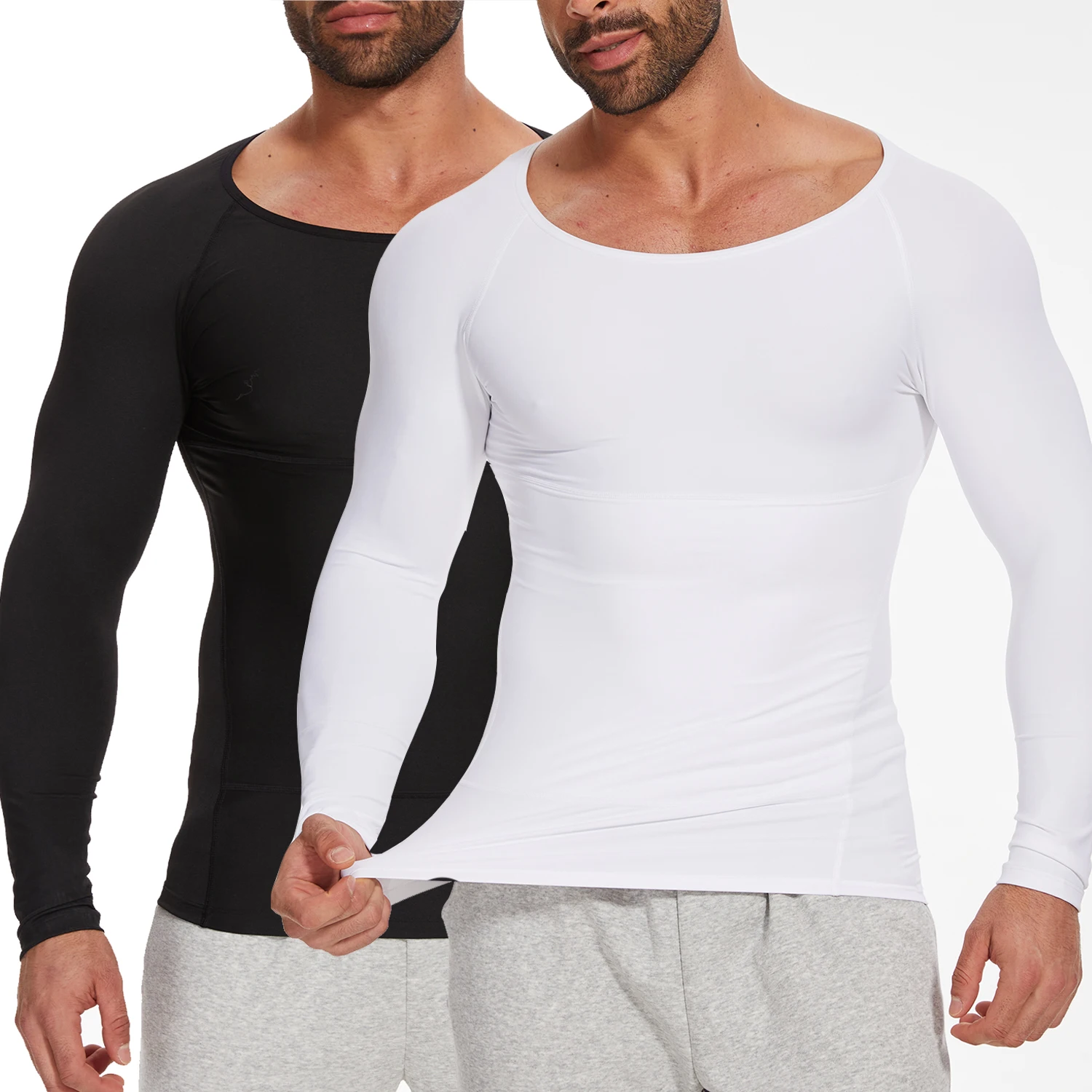 Long Sleeved Shapewear for Men Slimming Body Shaper Top Belly Reducing Fat Burning Loss Weight Waist Trainer Sweat Corset 2024