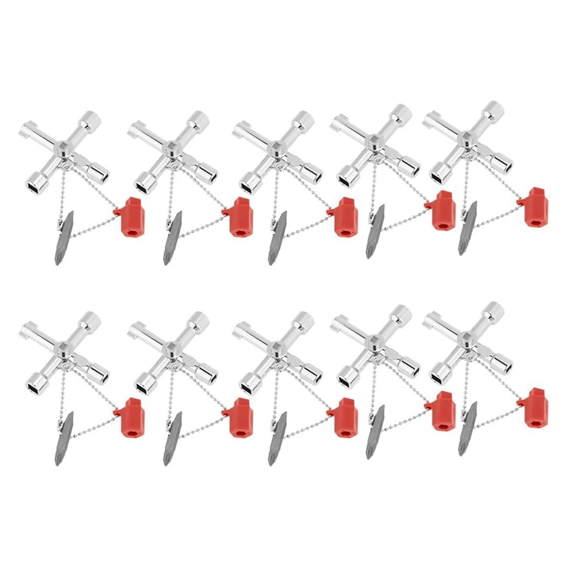 

Hot Sale Universal Control Cabinet Cross-Key Wrenches Zinc Alloy Construction Compact Size 10Pcs