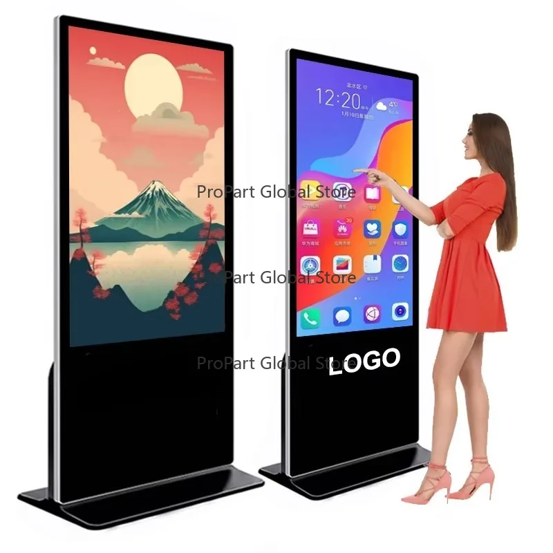 55/43 Inch Floor Stand Touch Screen LCD Display Totem Digital Signage Indoor Interactive Advertising Kiosk for Business