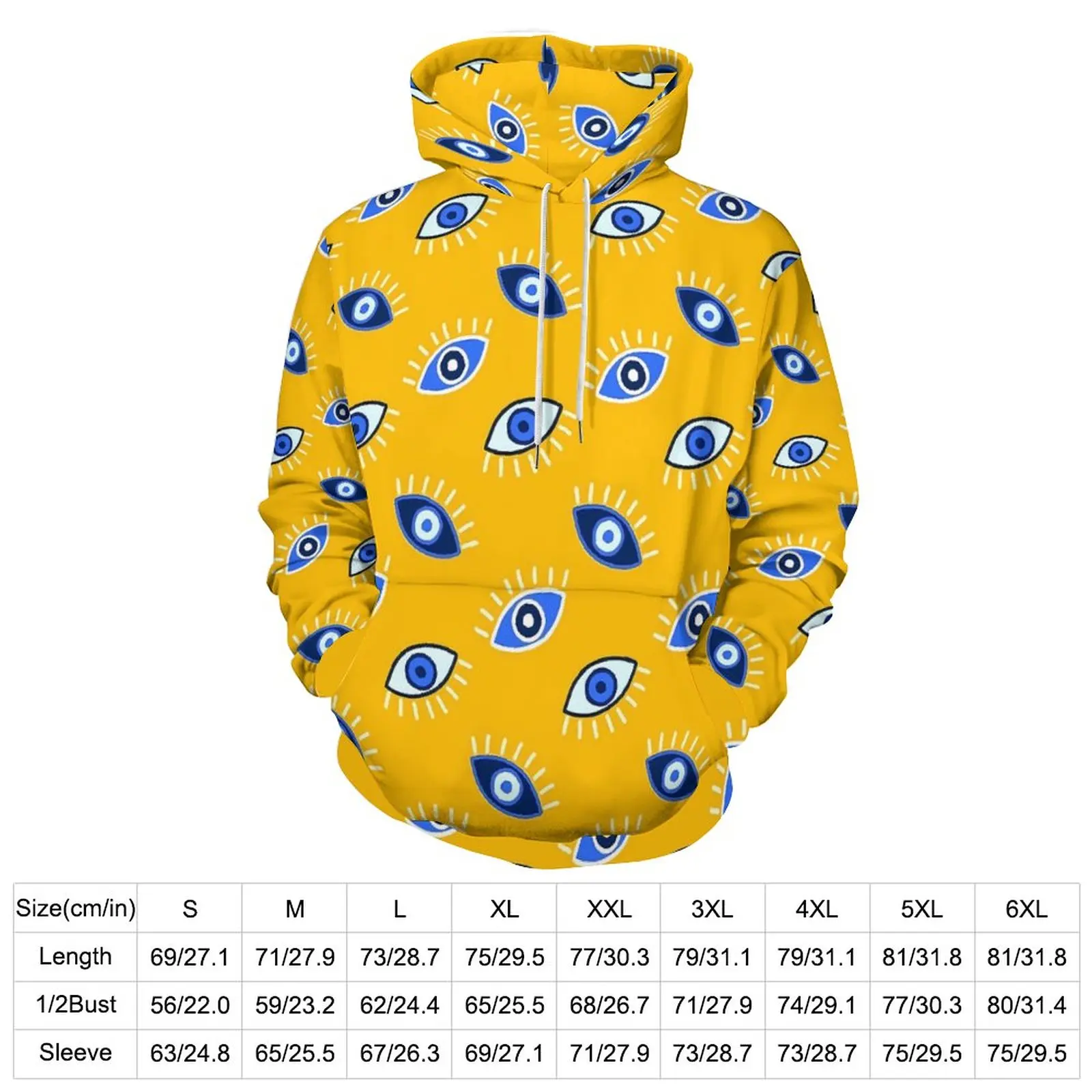 Evil Eye Hoodies Long Sleeve Greek Mati Mataki Trendy Casual Pullover Hoodie Winter Classic Oversize Loose Hooded Sweatshirts